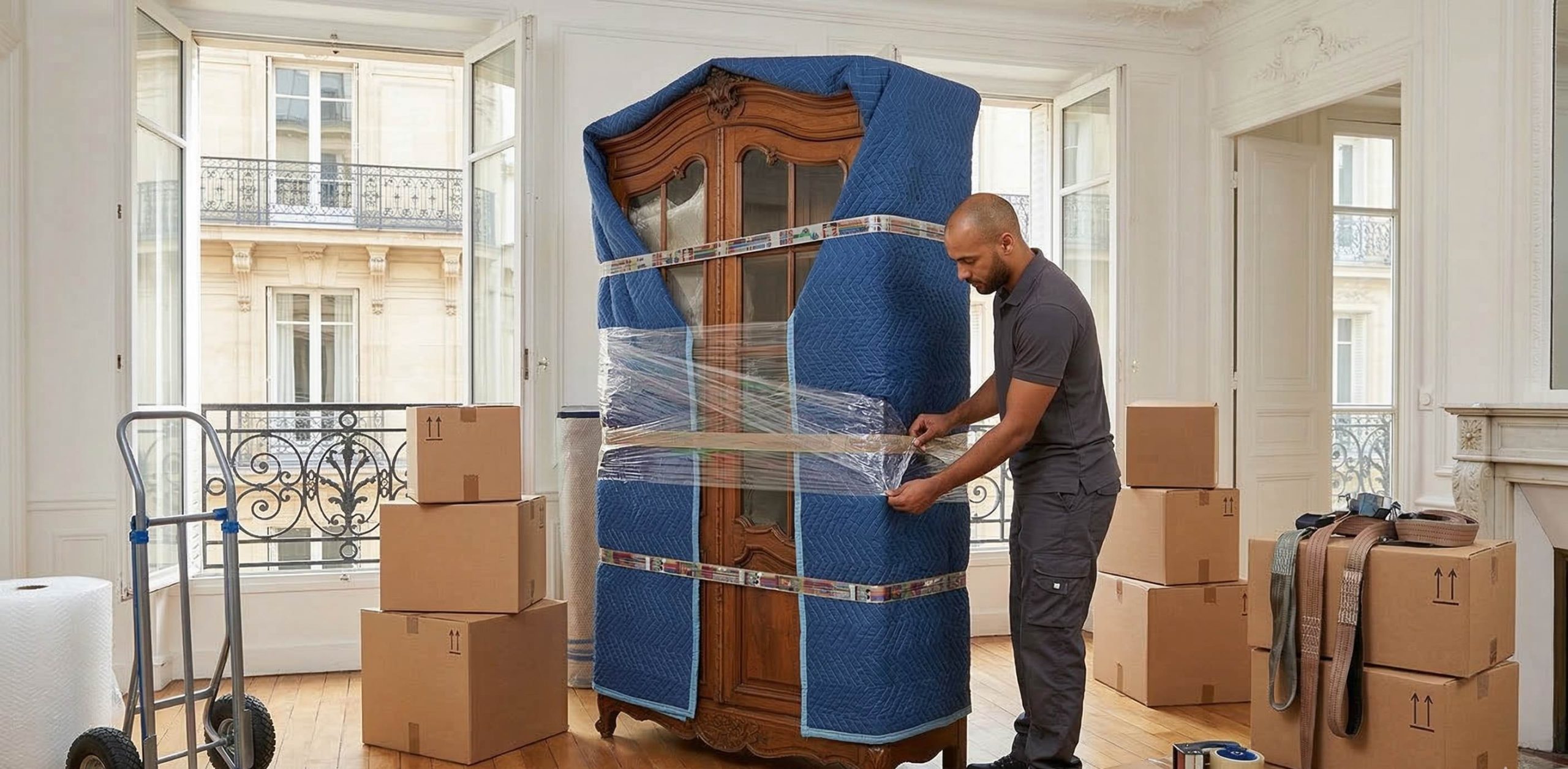 Protection du mobilier pendant un demenagement a Paris 17